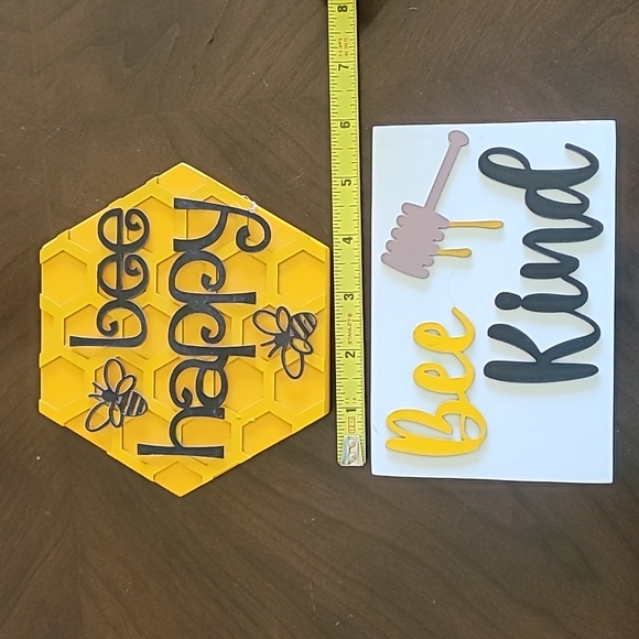 Set of 3 small Bee Wooden Signs - Picture 9 of 11